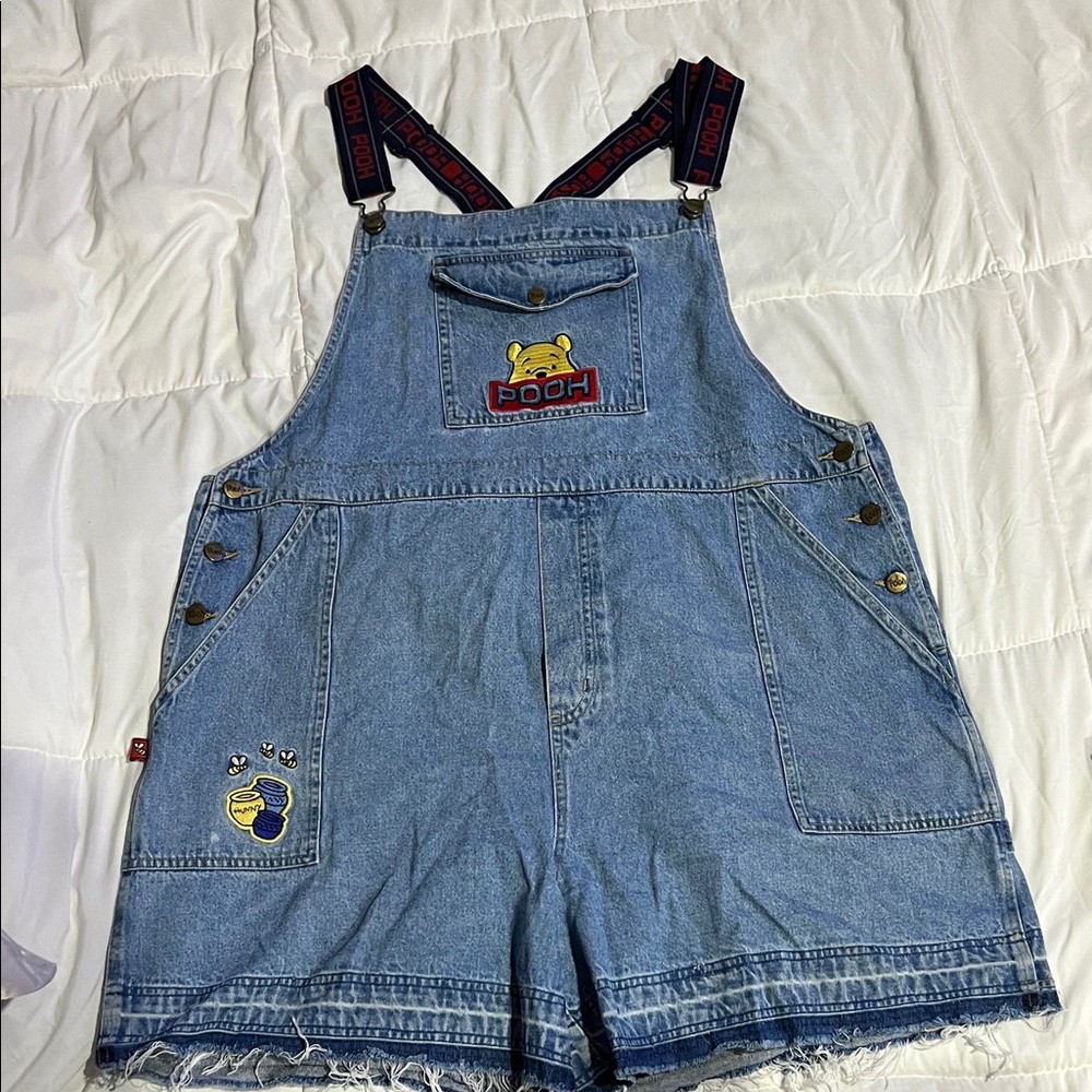 Vintage 90s Winnie the Pooh Embroidered Denim Overalls